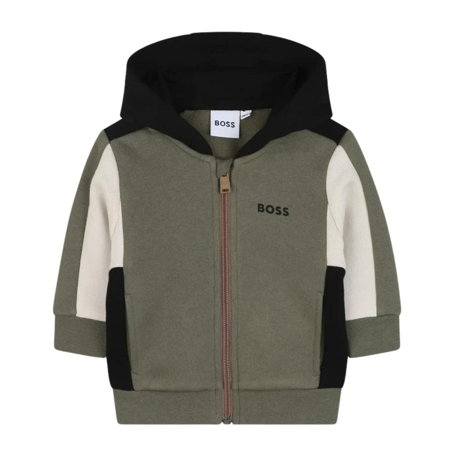 BOSS Baby Colourblock Print Logo Green Tracksuit Set
