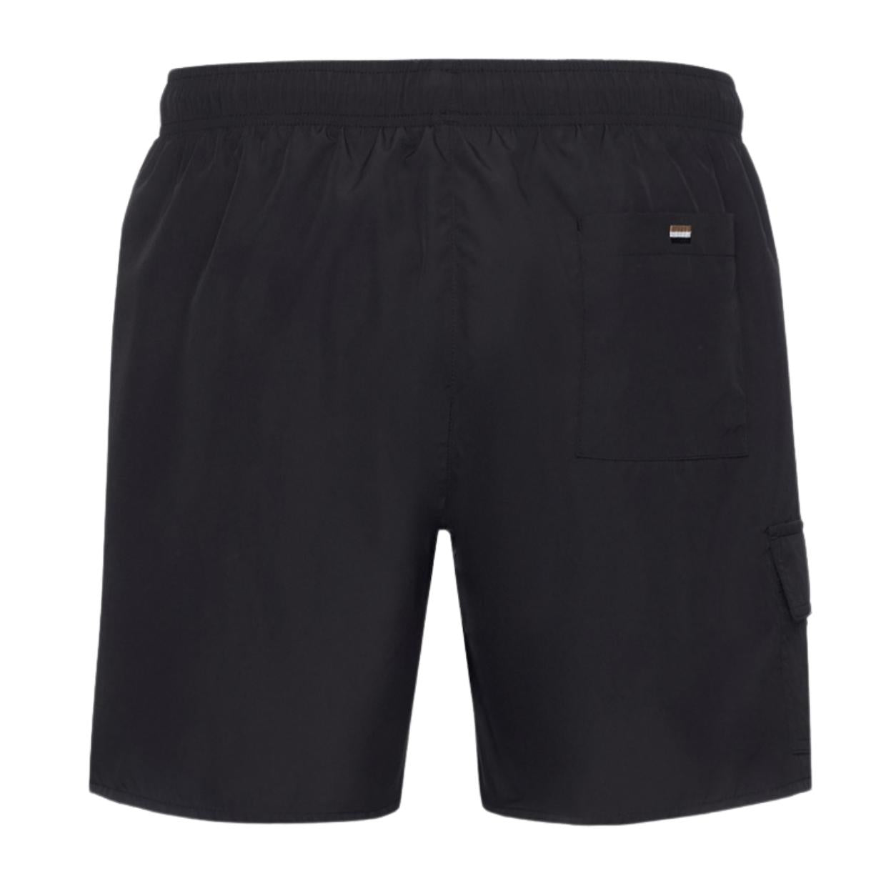 BOSS Dive Black Cargo Pocket Swim Shorts