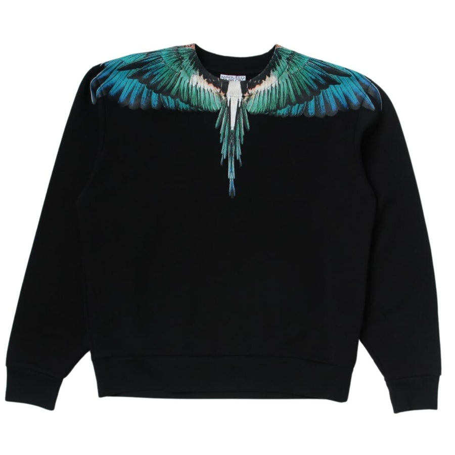 Marcelo Burlon Kids Icon Wings Black & Blue Sweatshirt