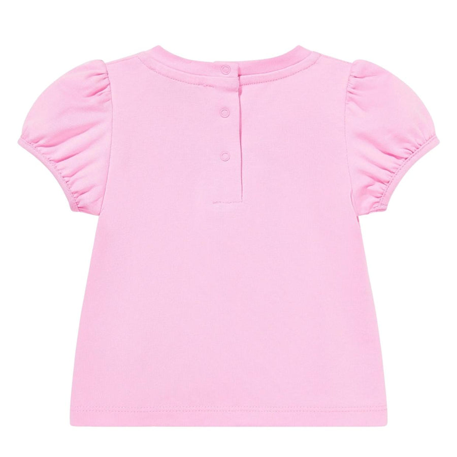 Moschino Baby Heart & Teddy Bear Logo Pink T-Shirt