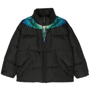 Marcelo Burlon Kids Icon Wings Black & Blue Puffer Jacket