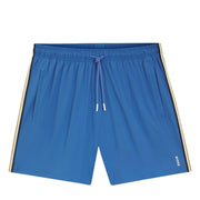 BOSS Iconic Stripe & Logo Blue Swim Shorts