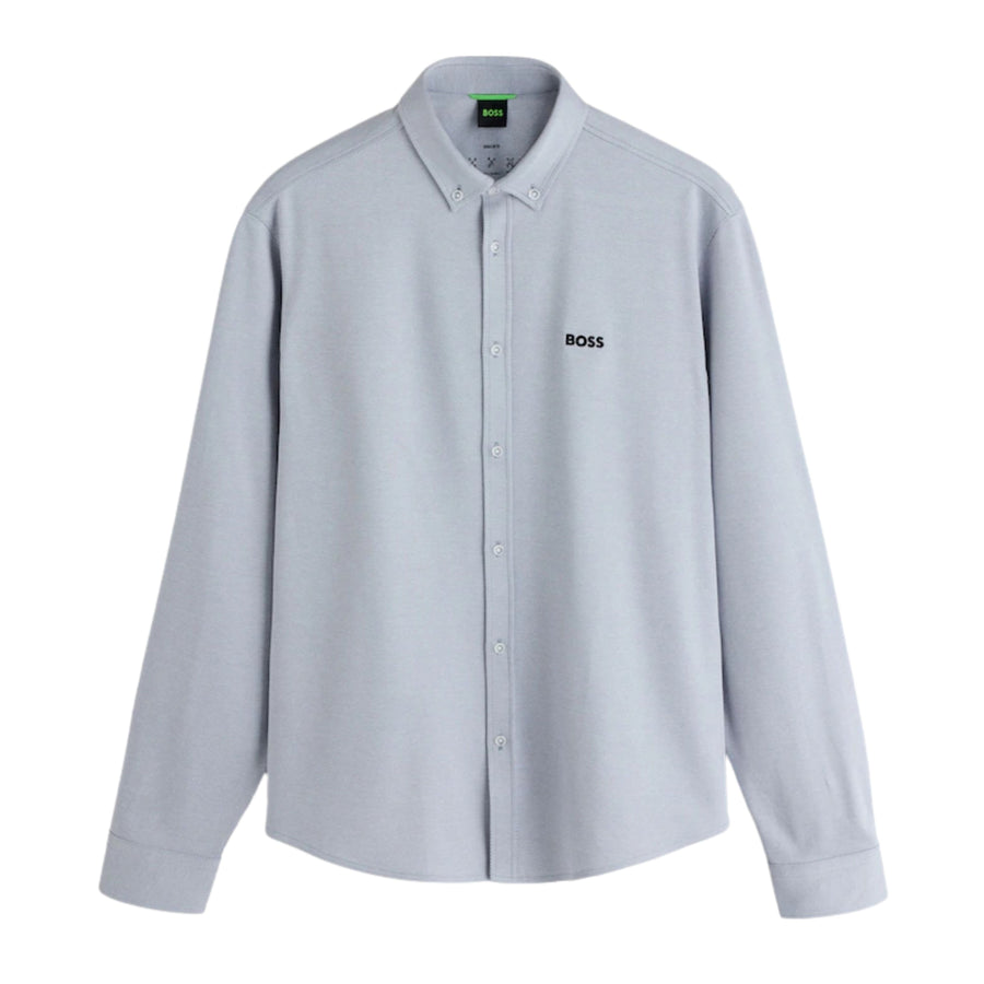 BOSS Embroidered Logo Motion Regular Fit Light Grey Shirt