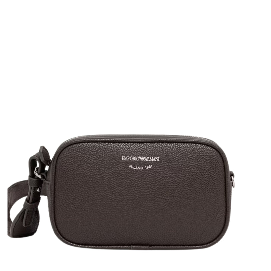 Emporio Armani Printed Logo Dark Smoke Foliage Camera Bag