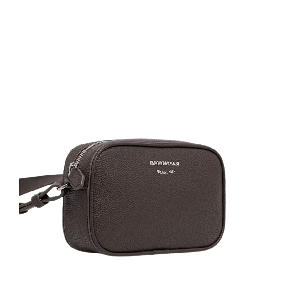 Emporio Armani Printed Logo Dark Smoke Foliage Camera Bag