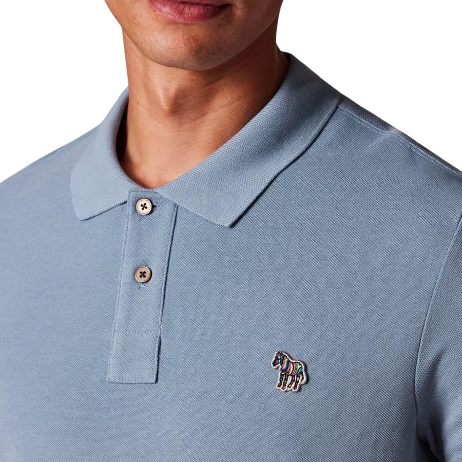 Paul Smith Regular Fit Pale Blue Zebra Polo Shirt
