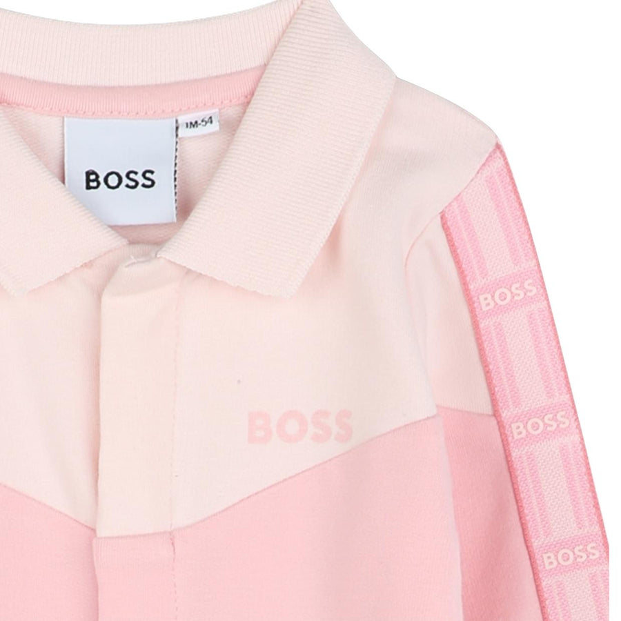 BOSS Baby Logo Tape Pink Babygrow