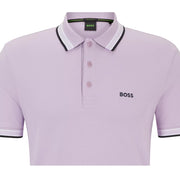 BOSS Paddy Contrast Logo Purple Polo Shirt