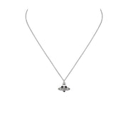 Vivienne Westwood Platinum Black New Diamante Heart Pendant