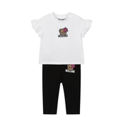 Moschino Baby Teddy Bear Patch Logo T-Shirt & Leggings Set