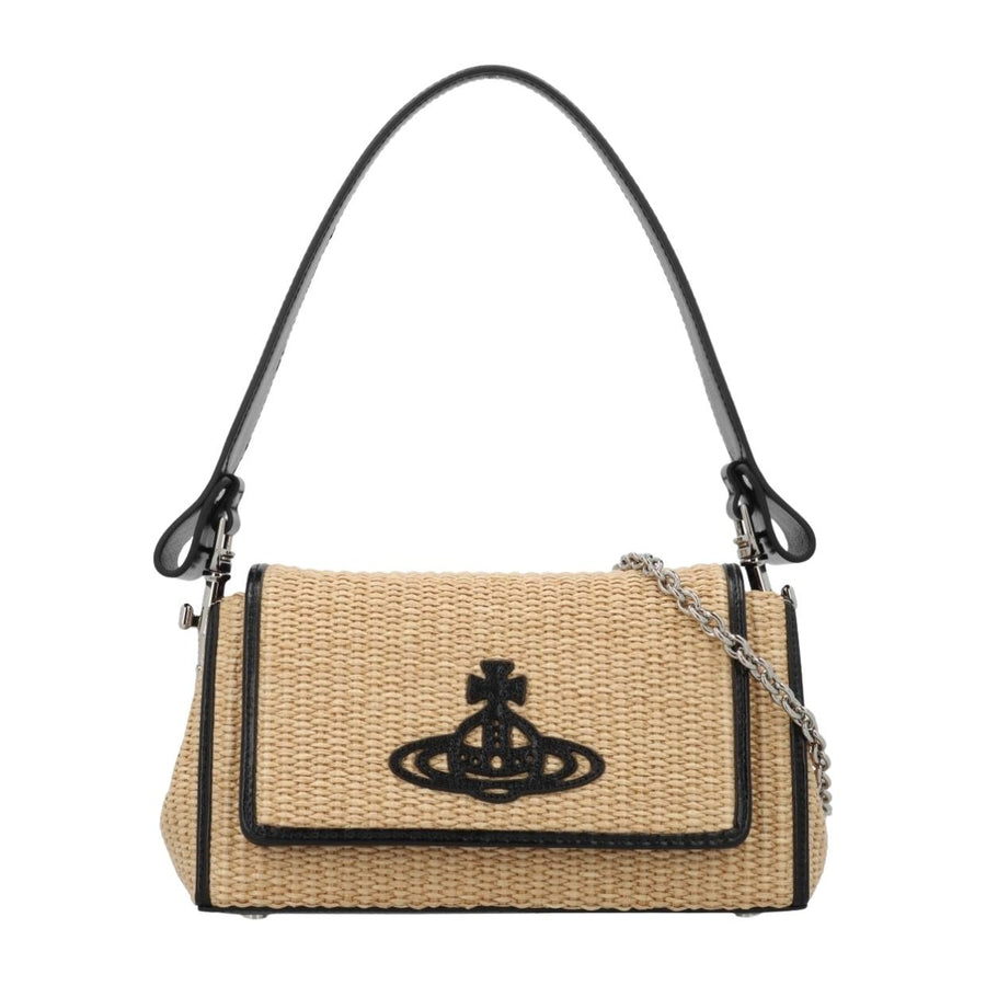 Vivienne Westwood Raffia-Effect Natural Hazel Medium Bag