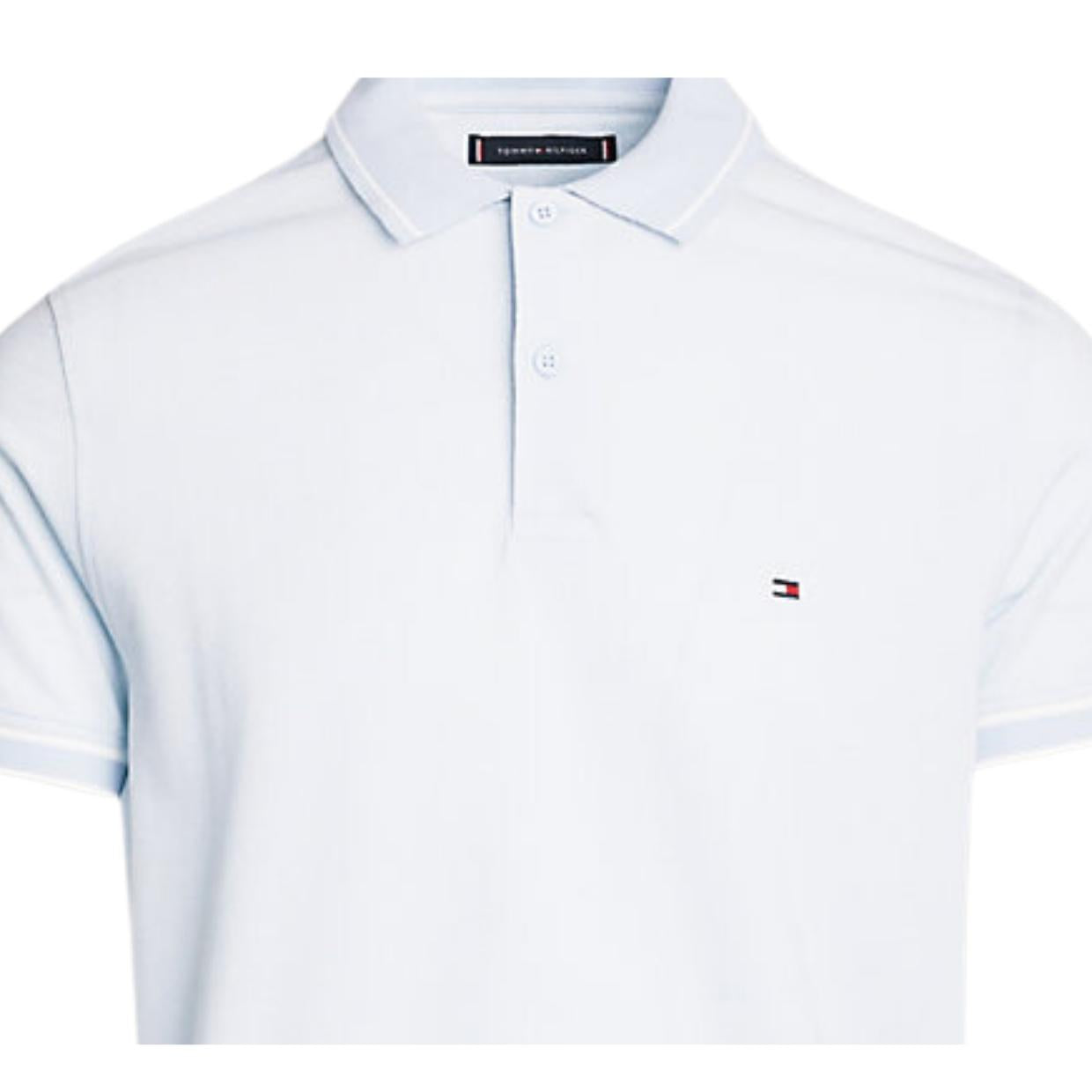 Tommy Hilfiger Monotype Oxford Collar Sky Blue/Ecru Polo Shirt