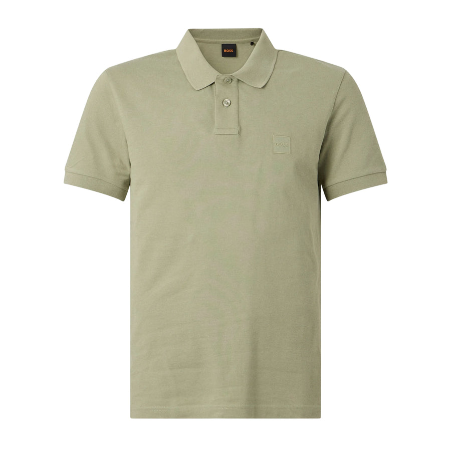 BOSS Logo Patch Slim Fit Passenger Green Polo Shirt
