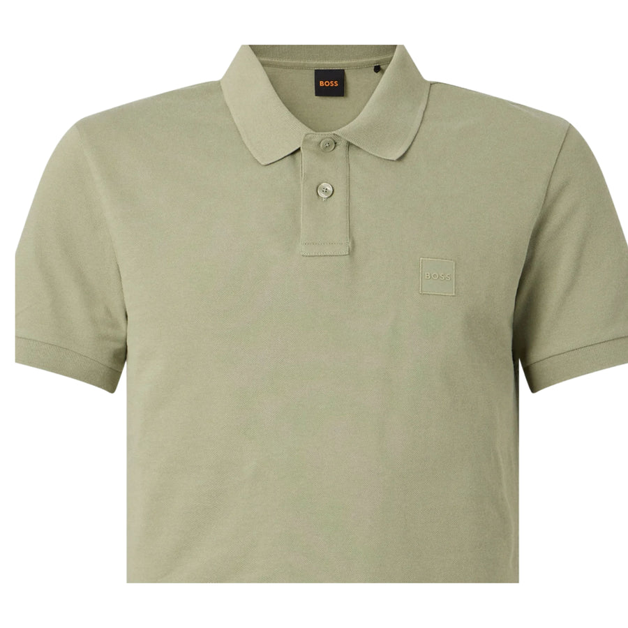 BOSS Logo Patch Slim Fit Passenger Green Polo Shirt