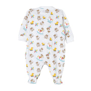 Moschino Baby All-Over Graphic Print White Babygrow