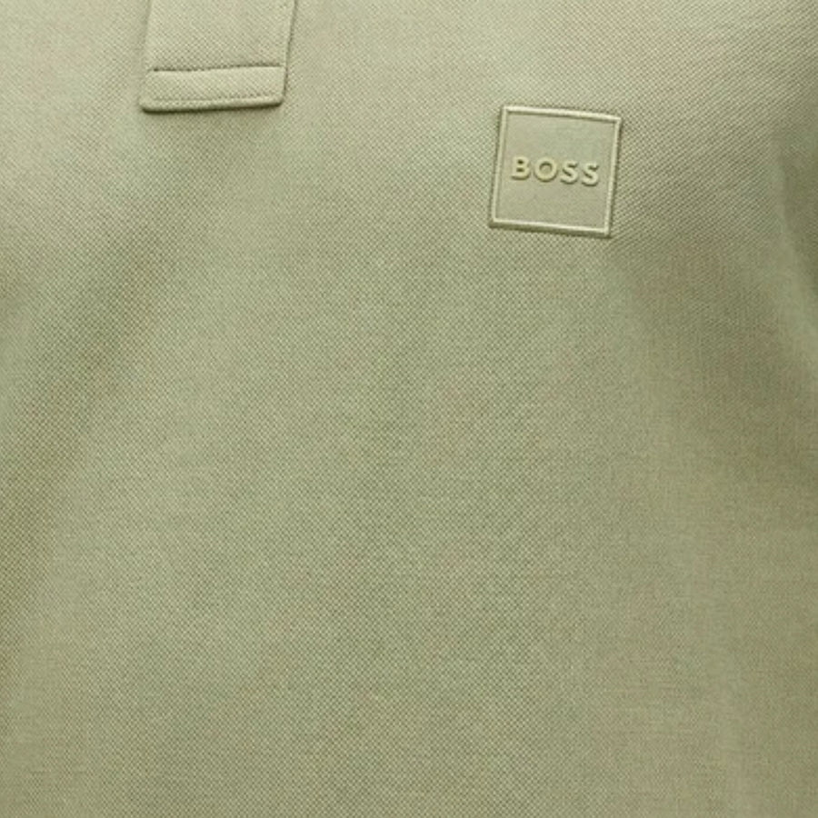 BOSS Logo Patch Slim Fit Passenger Green Polo Shirt