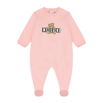 Moschino Baby Teddy Bear Pink Babygrow