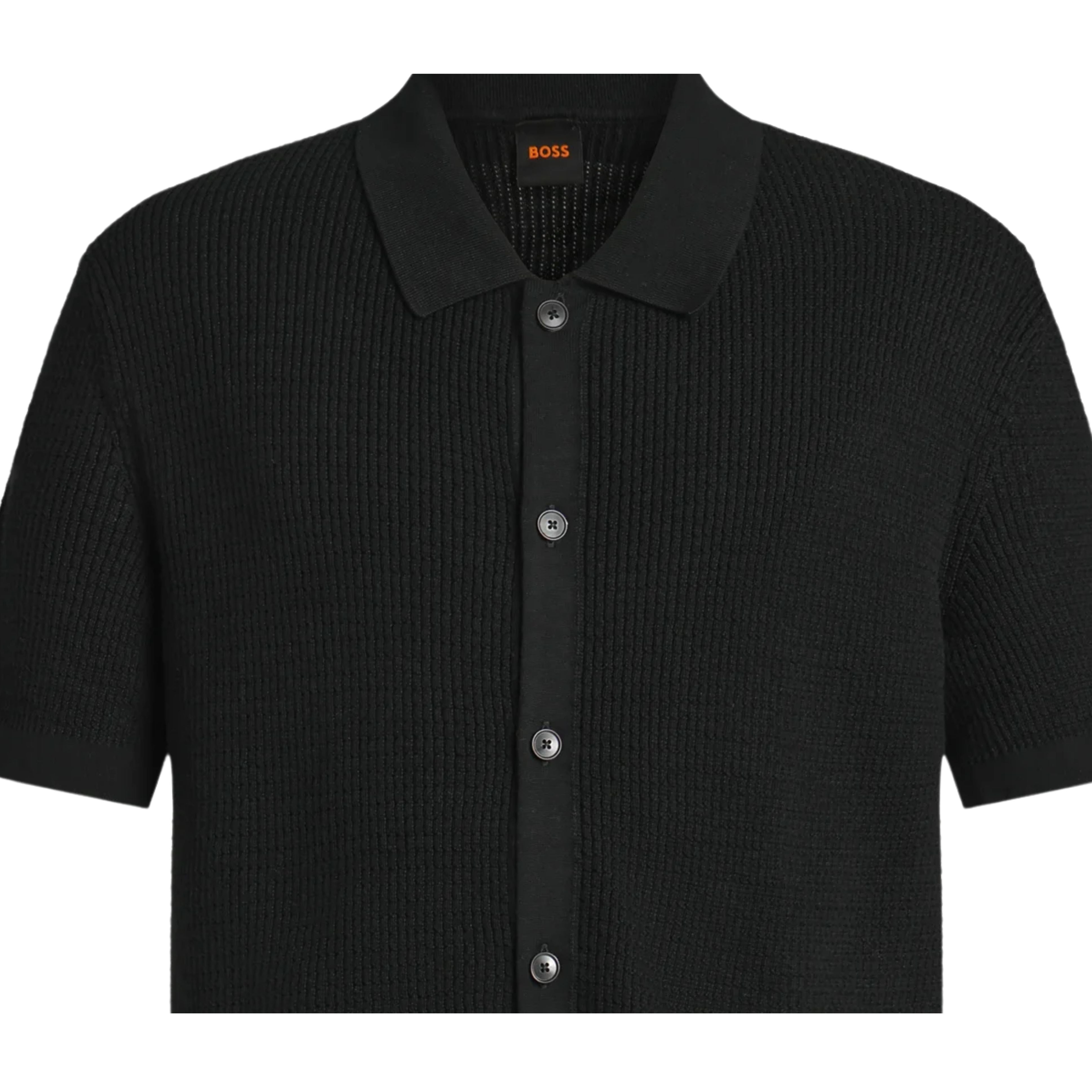 BOSS Akepalo Black Knitted Polo Shirt