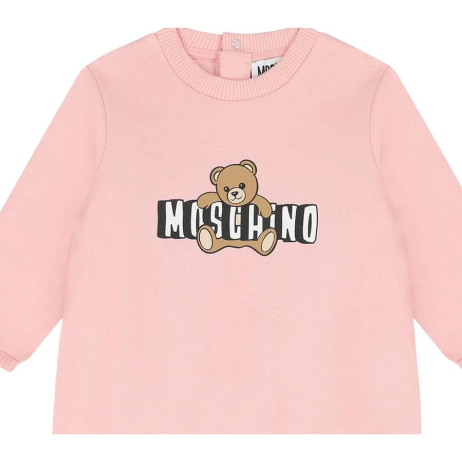 Moschino Baby Teddy Bear Pink Babygrow
