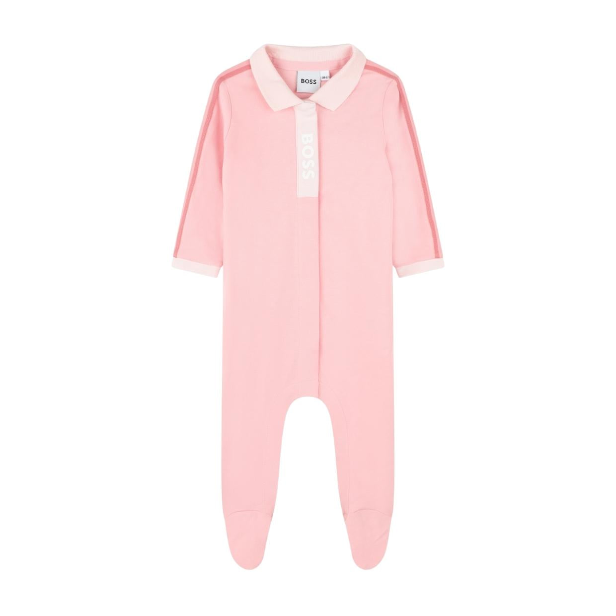 BOSS Babygrow & Bib Pink Set
