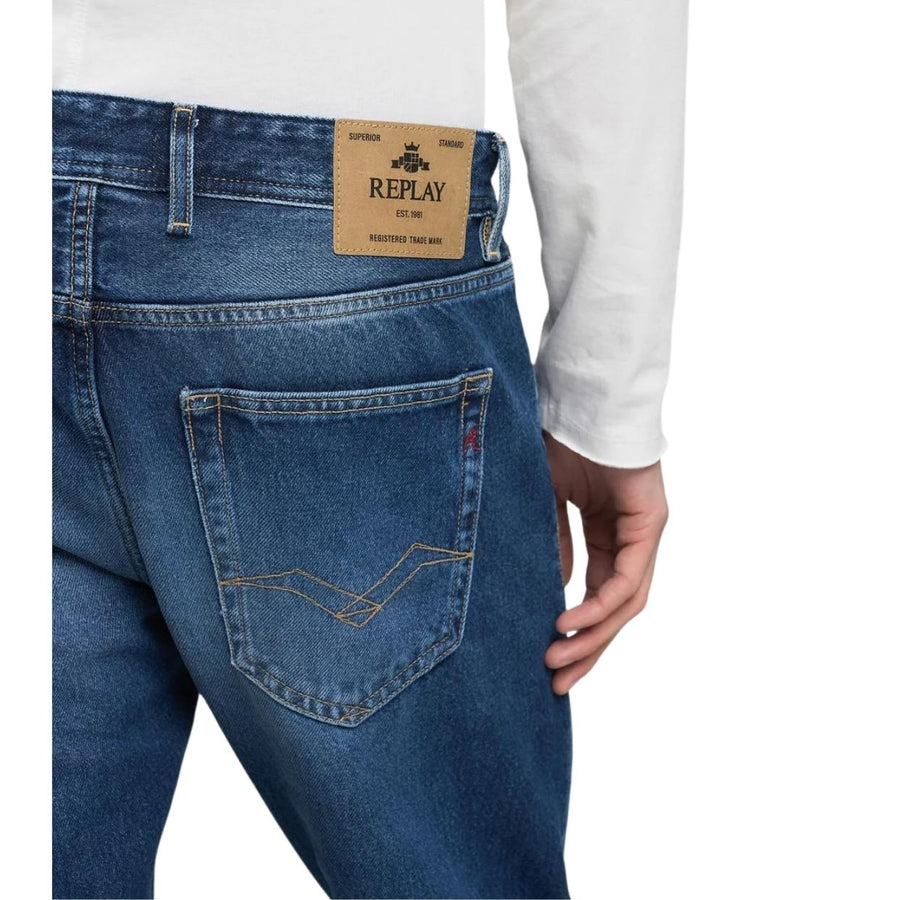Replay Grover Straight Fit Dark Blue Denim Jeans