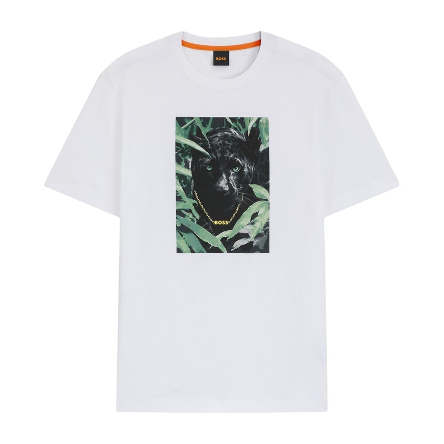 BOSS Printed Animal Graphic White T-Shirt