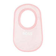 BOSS Babygrow & Bib Pink Set