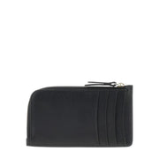 Emporio Armani Logo Black Grained Leather Card Holder