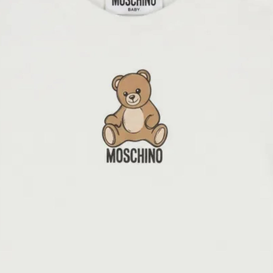 Moschino Baby Print Teddy Bear White T-Shirt