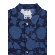 Paul Smith Causal Fit Floral Short Sleeve Blue Shirt