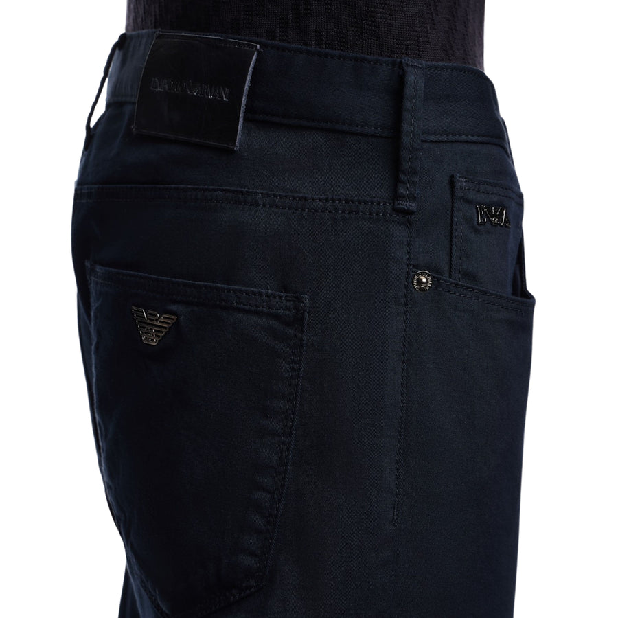 Emporio Armani J06 Slim Fit Stretch Fabric Blue Navy Trousers