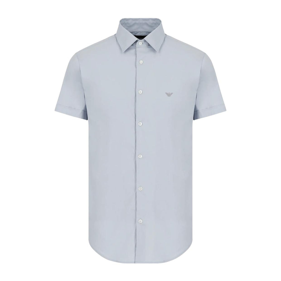 Emporio Armani Eagle Logo Short Sleeve Sky Blue Shirt