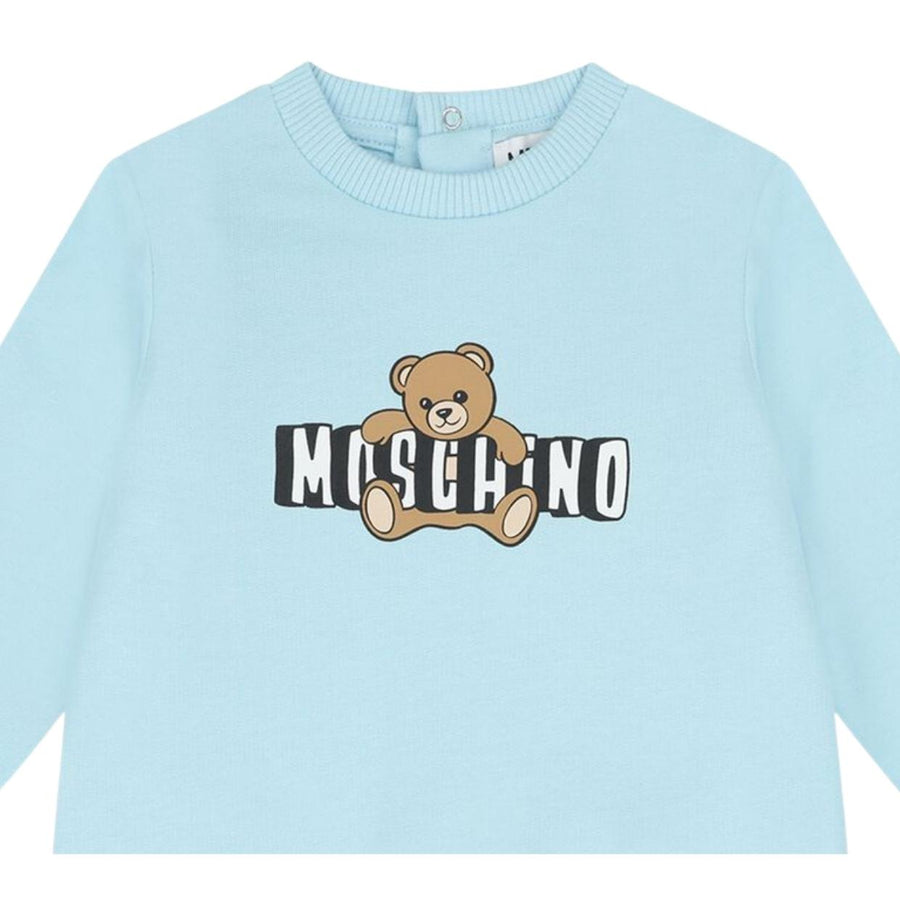 Moschino Baby Teddy Bear Blue Babygrow