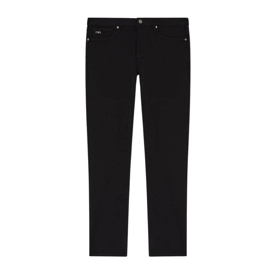 Emporio Armani J06 Slim Fit Stretch Fabric Black Trousers