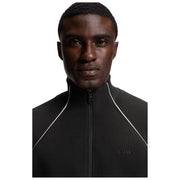 BOSS Cotton-Blend Contrast-Pipping Full Zip Sweatshirt