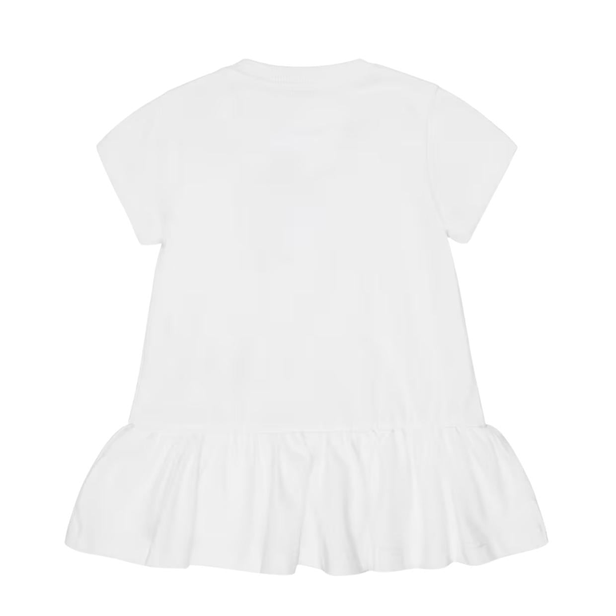 Moschino Baby Heart & Teddy Bear Logo White Dress