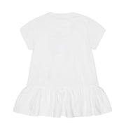 Moschino Baby Heart & Teddy Bear Logo White Dress