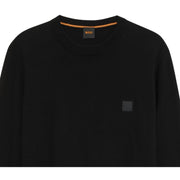 BOSS Logo Patch Cotton-Cashmere Kanovano Black Sweatshirt