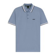 BOSS Paddy Cotton Pique Light Blue Polo Shirt