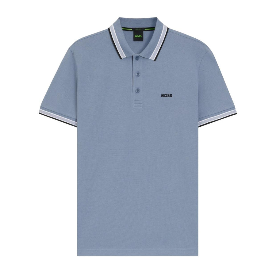 BOSS Paddy Cotton Pique Light Blue Polo Shirt