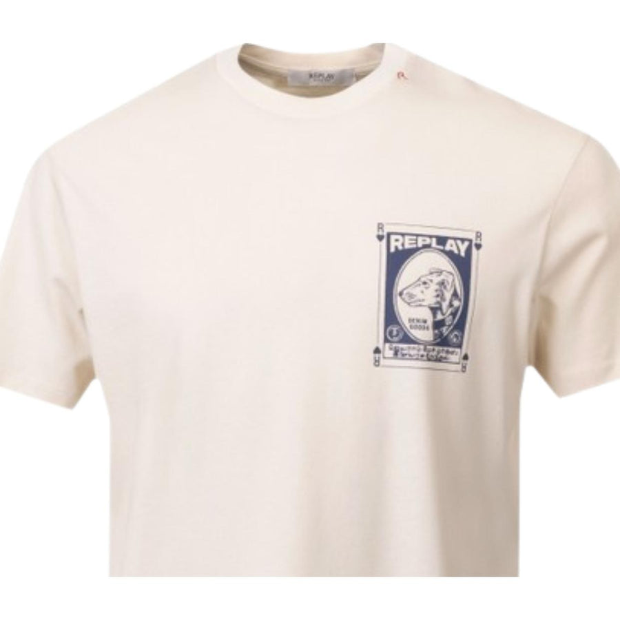 Replay Vintage Graphic Print Cream T-Shirt