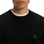 BOSS Logo Patch Cotton-Cashmere Kanovano Black Sweatshirt