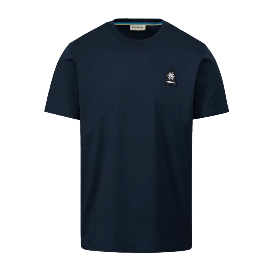Sandbanks Logo Badge Slim Fit Navy T-Shirt