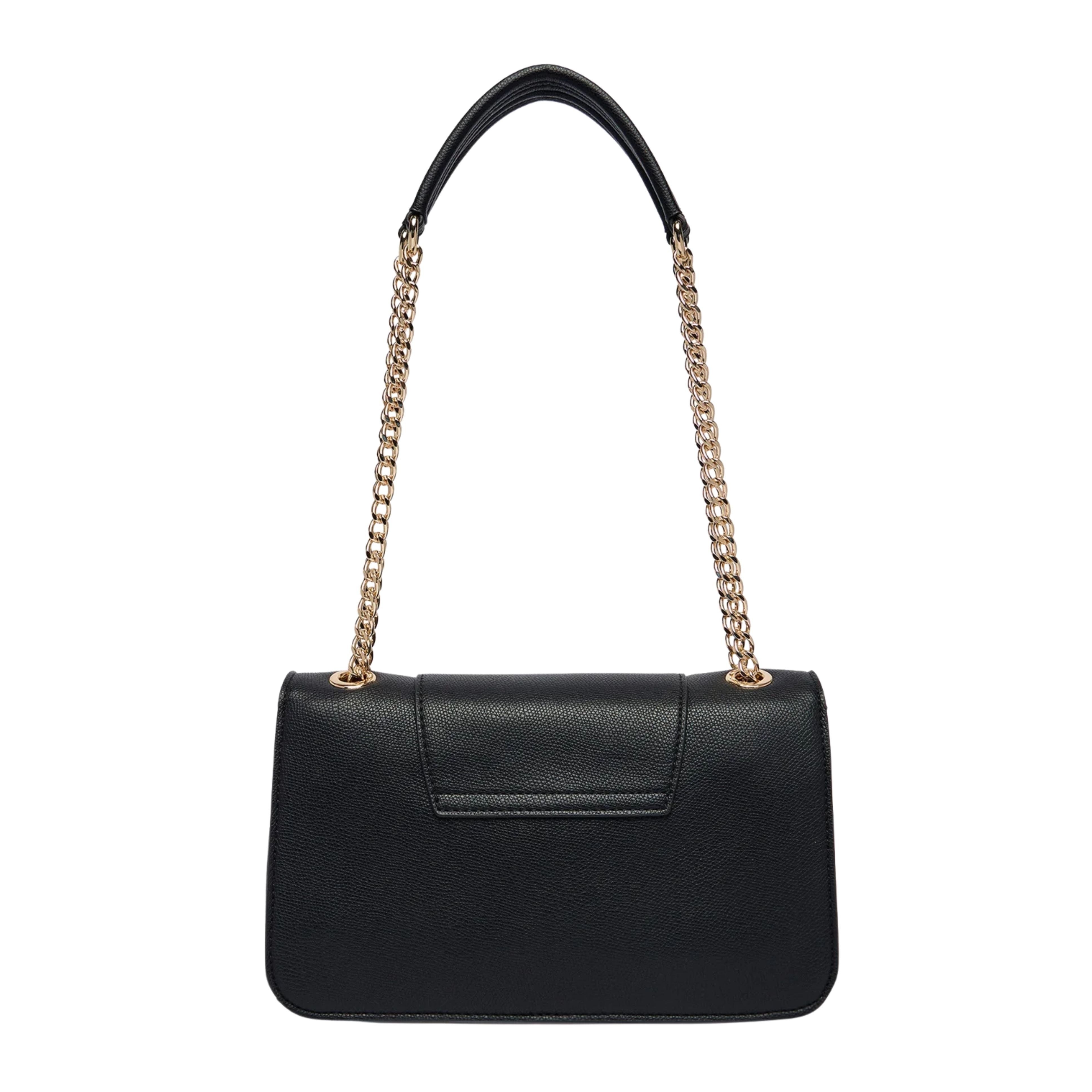 Love Moschino Logo Plaque Black Shoulder Bag
