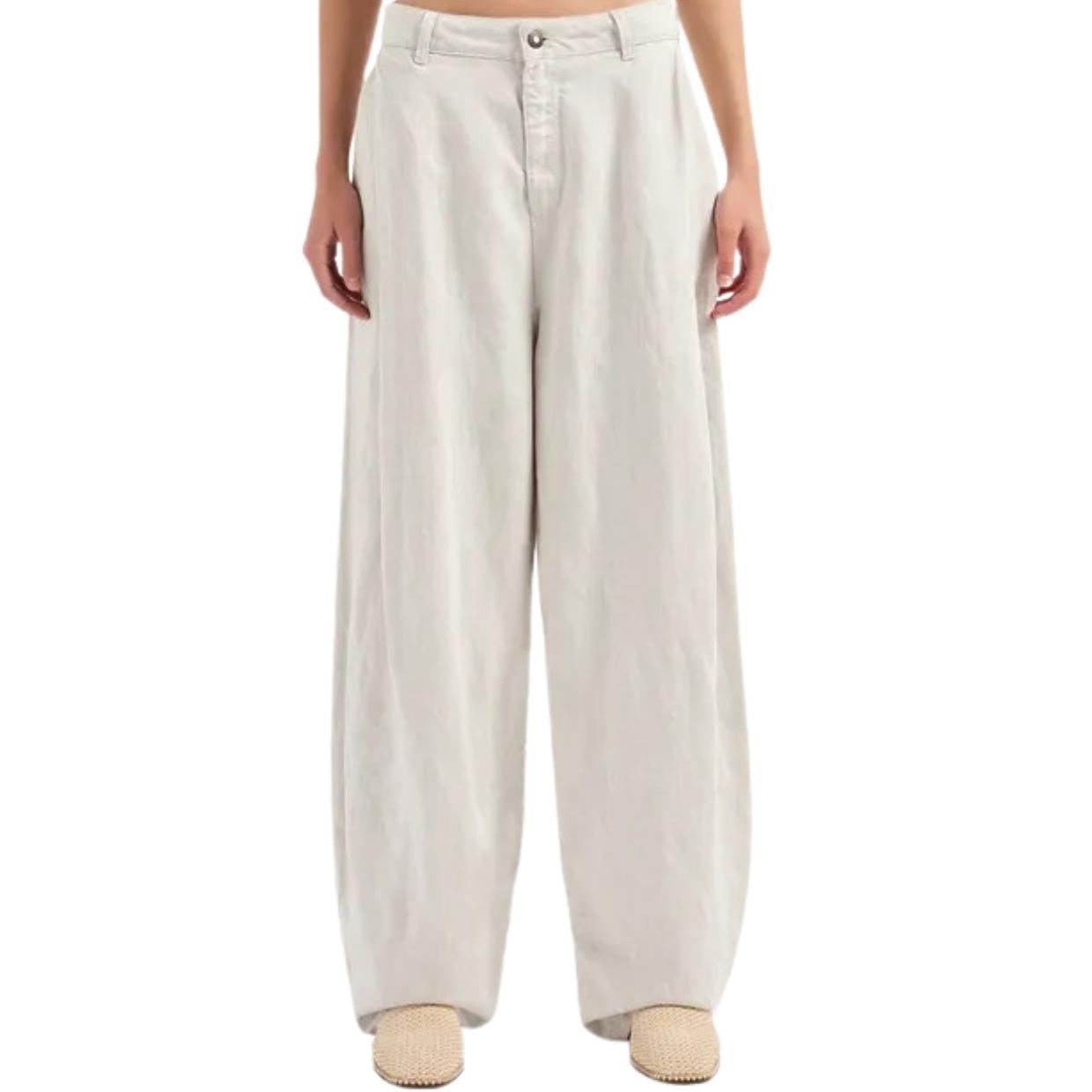 Emporio Armani J80 Off-White Denim-Effect Linen & Lyoc