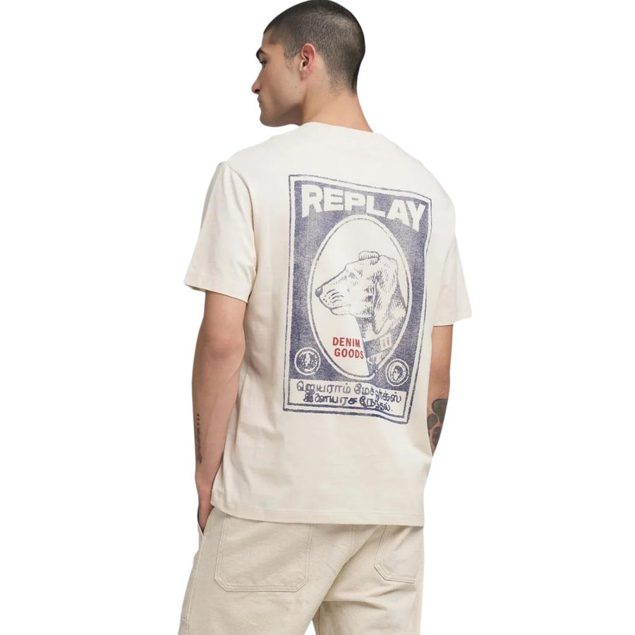 Replay Vintage Graphic Print Cream T-Shirt