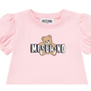 Moschino Baby Teddy Bear Logo Pink Dress
