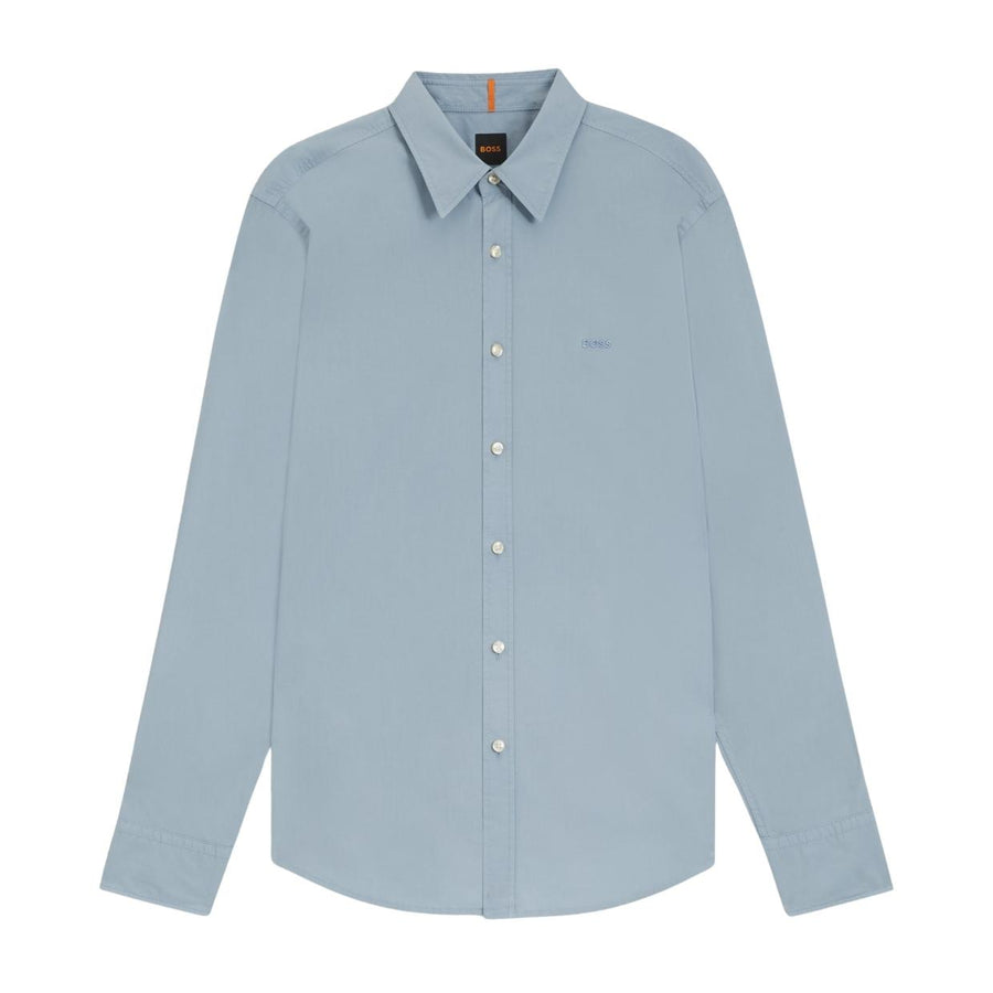 BOSS Relegant Regular Fit Light Blue Poplin Shirt