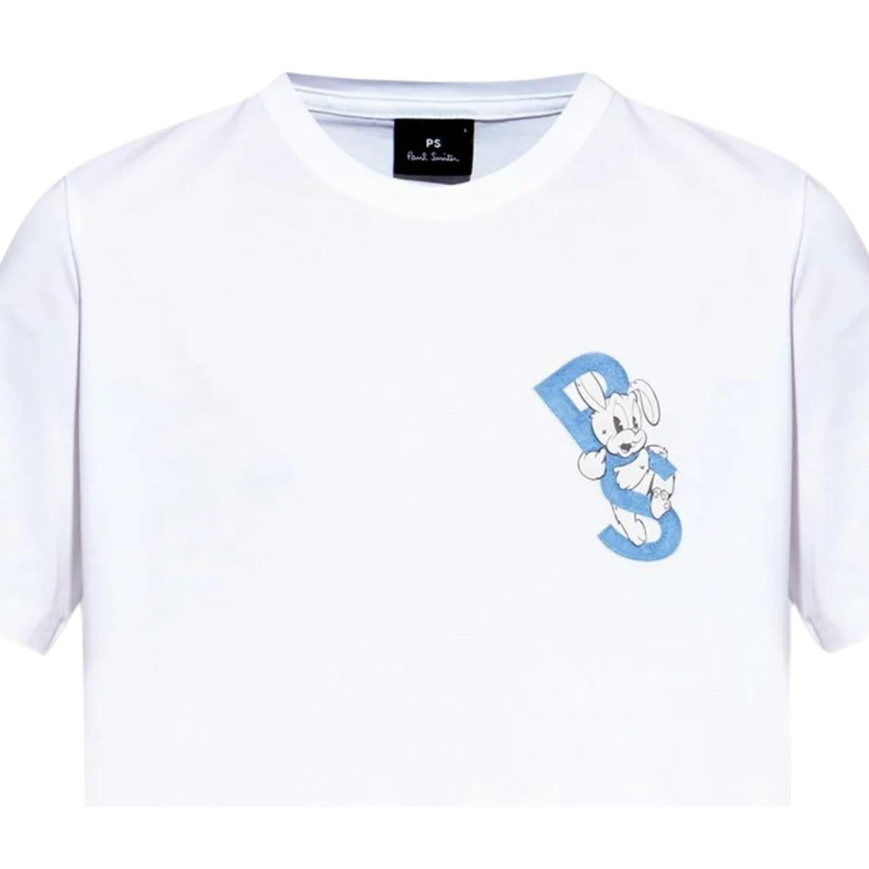 Paul Smith Regular Fit PS Bunny Print White T-Shirt