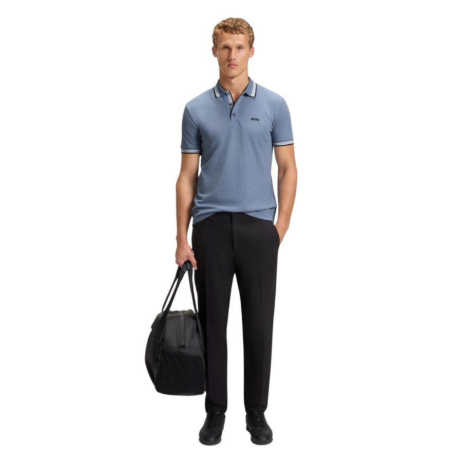 BOSS Paddy Cotton Pique Light Blue Polo Shirt
